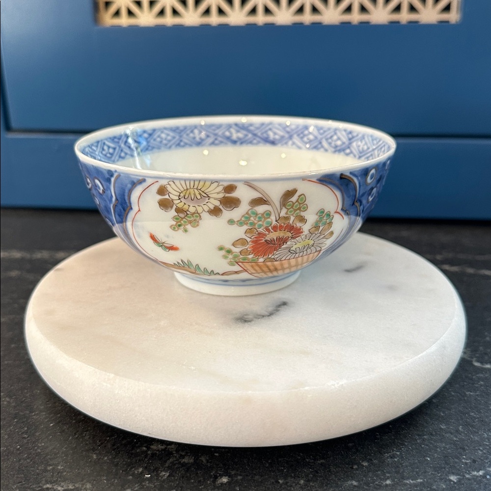 Vintage Japanese Imari Inspired Gilded Ceramic Bowl